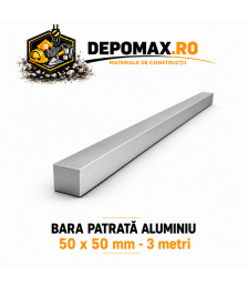 Bara patrata aluminiu 50 x 50 mm, 3 metri, EN AW-6082